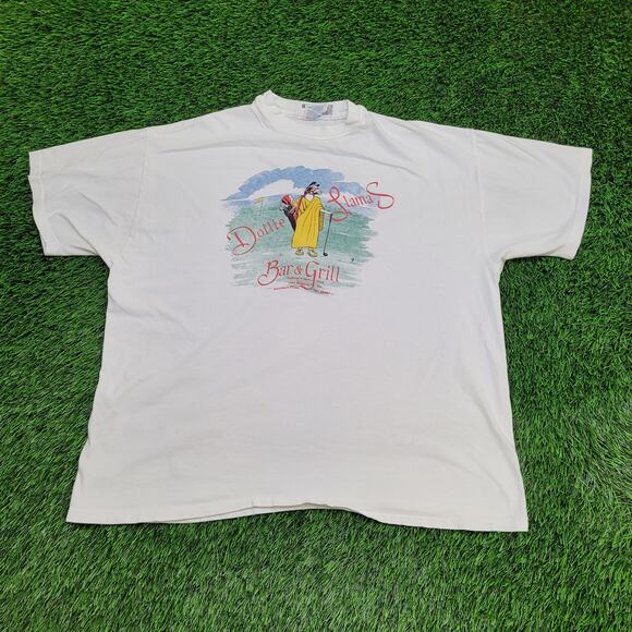Vintage 90s Funny Dollie Llama Shirt XL/2XL 24x27 White Bar-&-Grill - Picture 1 of 15